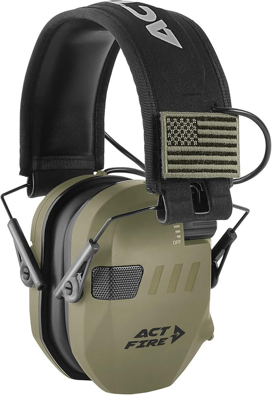 Shooting Ear Protection for Gun Range, Active Noise Reduction NRR 23dB, Shooting Ear Muffs Hearing Protection
