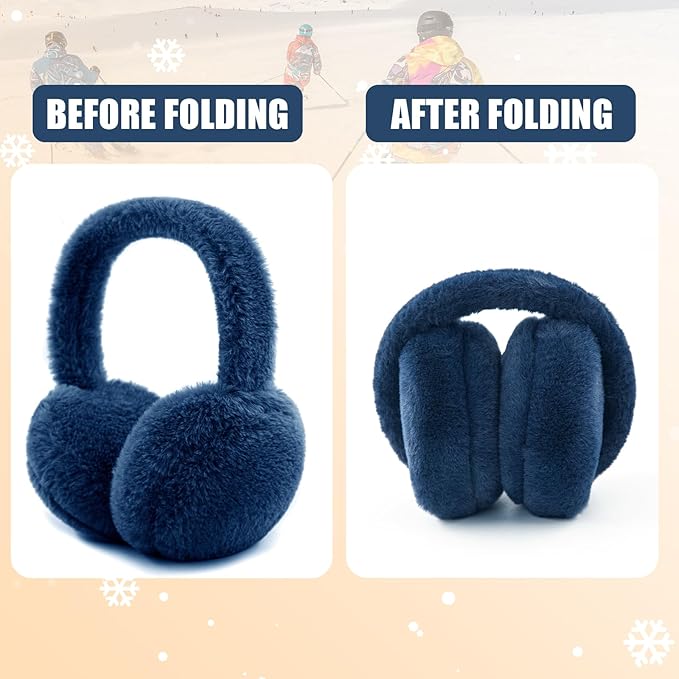 Kids Winter Earmuffs Baby Warm Ear Muff Girls Cute Furry Ear Warmers Boys Foldable Ear Covers for Cold Weather
