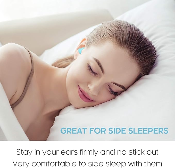 Ear Plugs for Sleeping - Vegpoet Reusable Moldable Silicone Earplugs Noise Cancelling Reduction for Concerts, Swimming, Shooting, Snoring, Airplane, Musicians, Motorcycle, 12 Pack Deep Blue