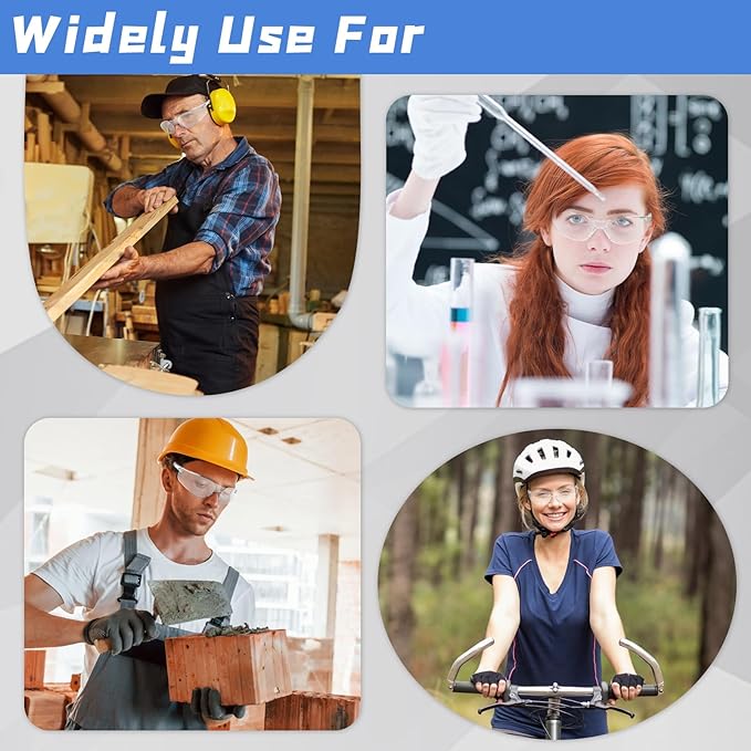 50 Pack Bulk Safety Glasses Clear Lens ANSI Z87.1 Safety Glasses for Women Men Eye Protection Glasses with Scratch and Impact Resistant for Construction and Laboratory