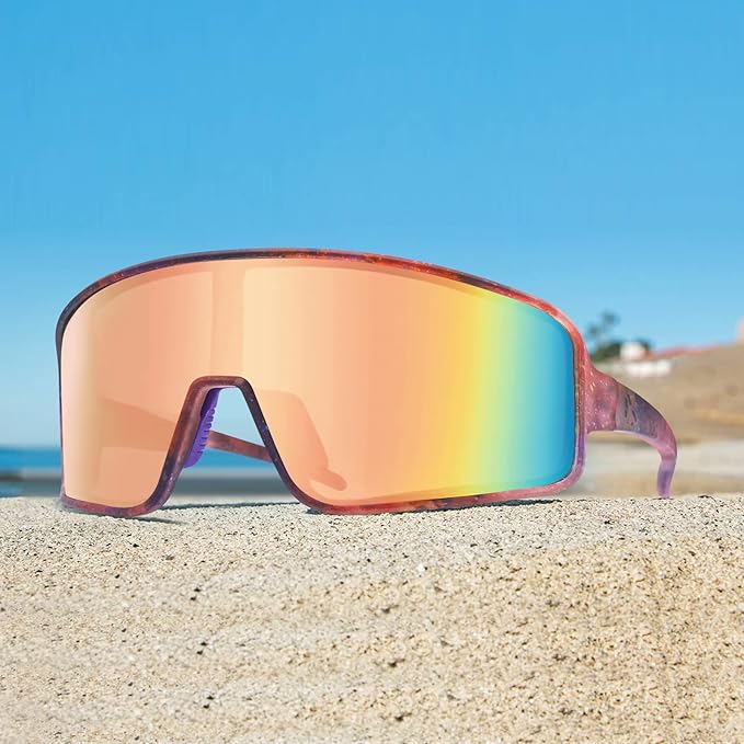 MAXJULI Polarized Sunglasses for Men Women, Windproof Outdoor Sports Cycling Running UV400 Protection Sun Glasses 8121