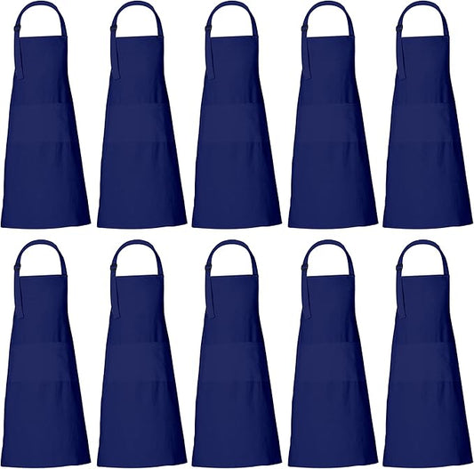 RAJRANG 100% Cotton Cooking Apron with 3 Pockets Kitchen Chef BBQ Adjustable Bib Aprons for Women Men