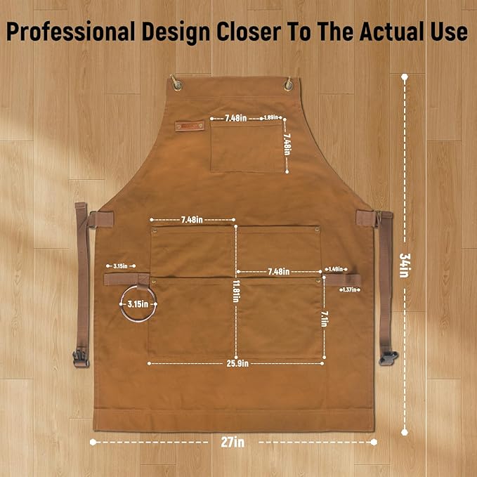 Professional Chef Apron, 100% Cotton Canvas, Perfect for Cooking, Grilling, BBQ, and Kitchen Work, Durable & Stylish
