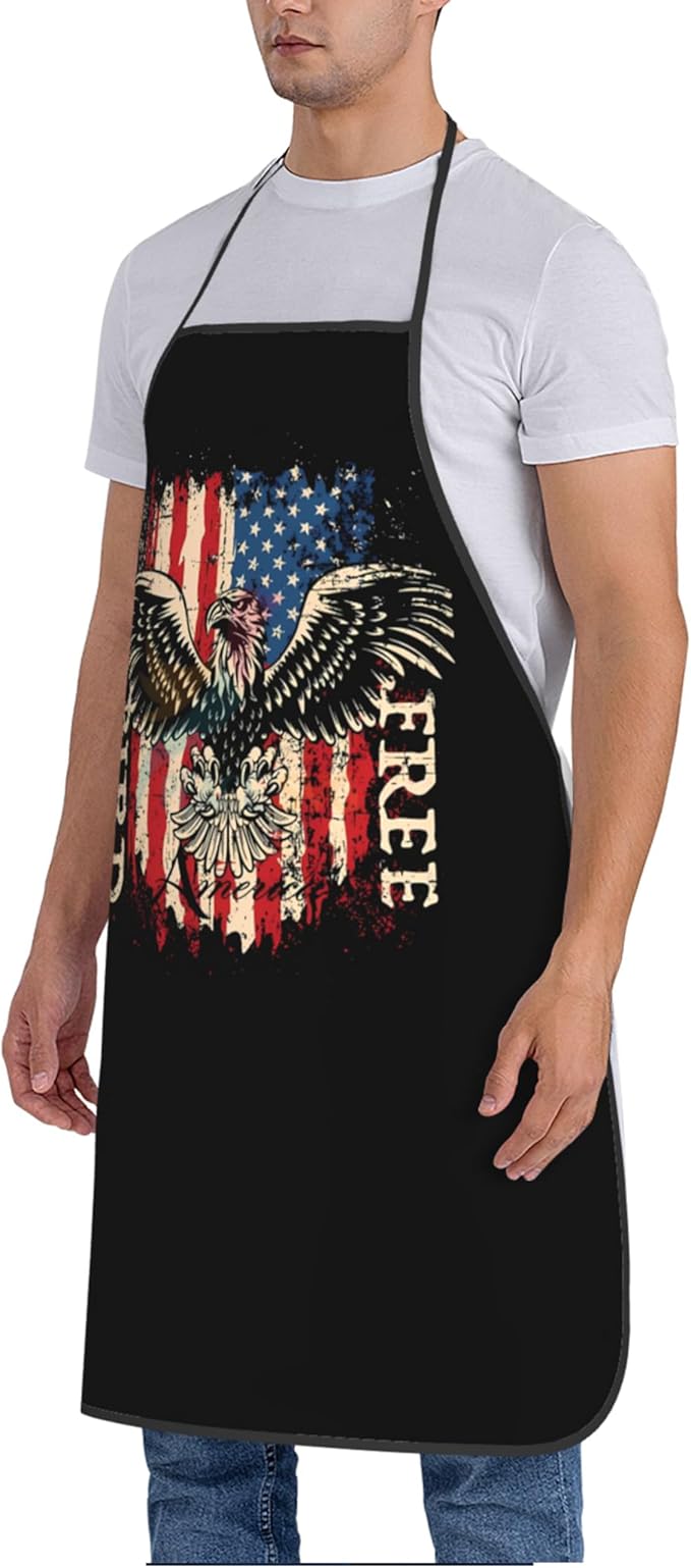 USA American Flag Aprons Mens Aprons Funny Cooking Kitchen Aprons for Women Fathers Day Gift His Hers Gifts Couple Gifts for Wedding Cool Bridal Shower Engagement Anniversary