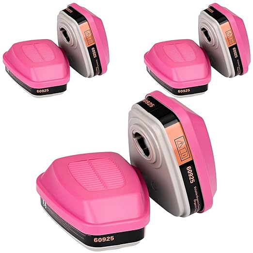 3 Pairs Respirator Filters Cartridges 60925 Particulate Filter for Half and Full Face Respirator Mask 6000, 7000, FF-400 Series Against Formaldehyde, Organic Vapors and Particulates