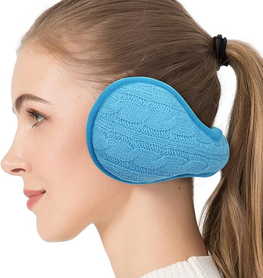 Venswell Knit Ear Muffs for Winter Women Men Soft Earmuffs Cold Weather Fleece Ear Warmers Cover Foldable & Adjustable