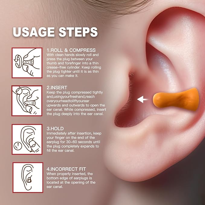 SNR 38dB Ear Plugs 500pcs Foam Earplugs Soft Disposable Ear Protection for Workers,Sleeping,Outdoor,Factory Hearing Protection NRR 32dB (500pcs Ear Plugs)