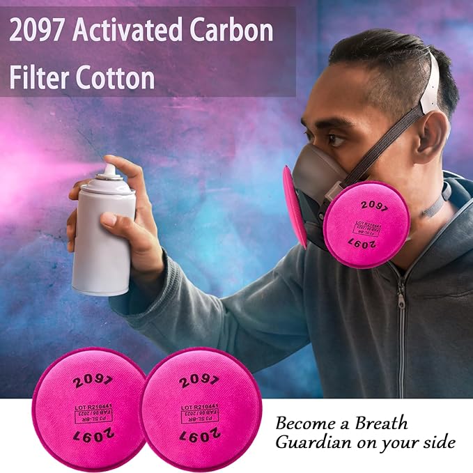 32PCS 2097 Particulate Filter,Installed on 2091 Filter Retainer Replacement Cotton for 6000 6200 6800 7000 7502 FF-400 Series Respirator,Use for Against,Torch Cutting,16PACK