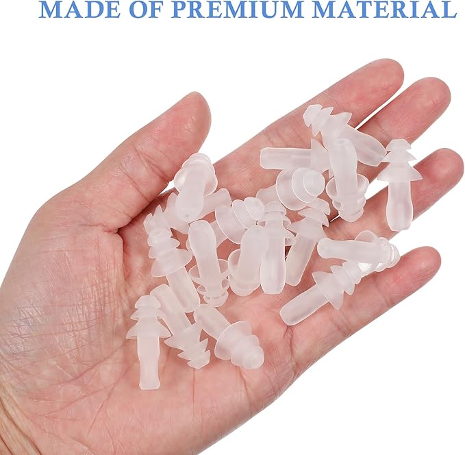 SUPVOX 40pcs Silicone Earplugs Soft Ear Protection Ear Plugs Water-Proof Ear Plugs Noise Reducing Ear Plugs (Transparent)