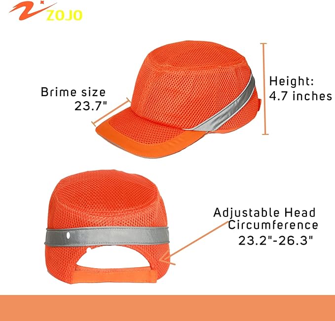 Zojo Baseball Bump Cap Hard Hat Helmet,5PCS Reflective Breathable Lightweight Safety Cap for Men and Women