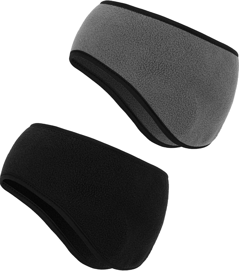Boao 2 Pieces Ear Warmer Headbands Fleece Earmuffs Winter Ear Covers Running Wicking Ski Sport Headband for Women & Men