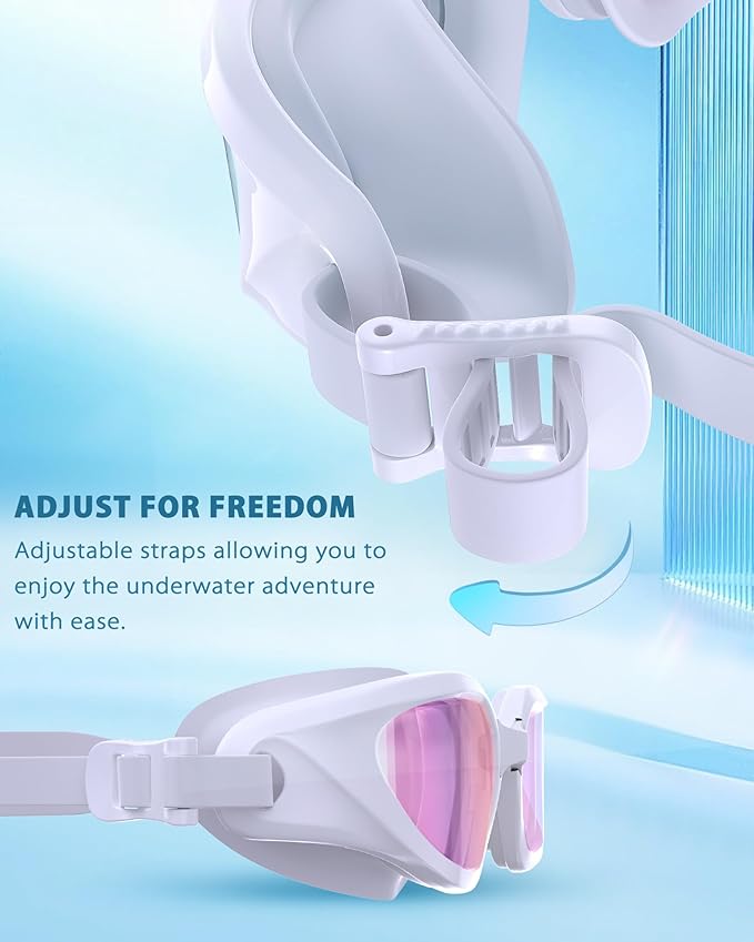 Swim Goggles, Unisex Adult Swimming Goggles Upgraded Anti Fog Anti UV No Leakage Wide View for Men Women Youth
