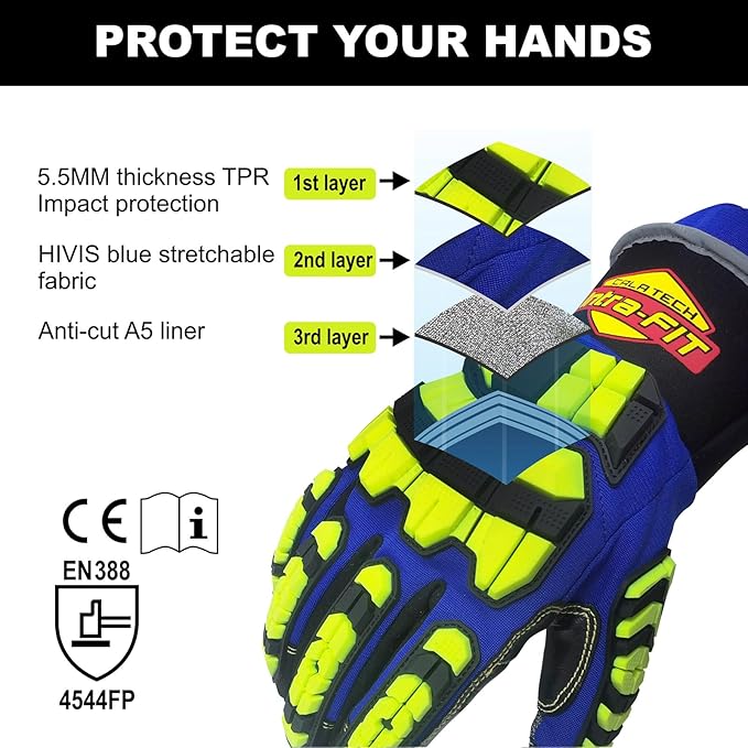 Heavy-duty Rescue Extrication Glove EN388:2016 Certification, Super Dexterity and Ultra Durability
