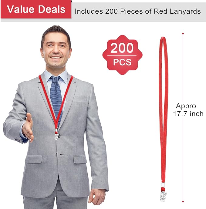 Marspark Lanyards Bulk with Clip Flat Neck Lanyard Badge Lanyard with Swivel Hook Lanyards for ID Cards Holder