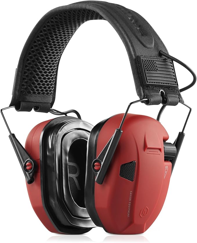 Savior Equipment Apollo Electronic Earmuffs For Shooting w/Gel Ear Pads, 24dB NRR, Noise Cancelling Ear Protection Headset