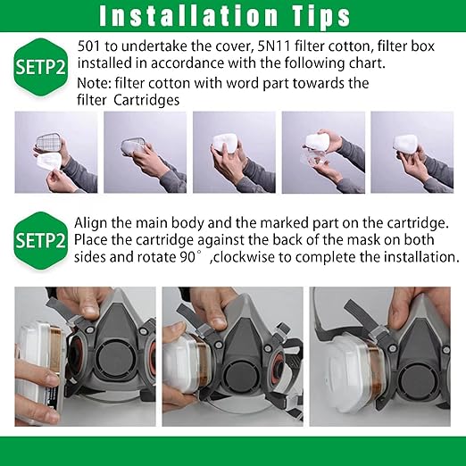 5N11 Cotton Filter Particulate Filter Compatible with Part for 6502/6200/7502/6800 Particle Cotton Filter，Used in Spray Paint Dust Particles, White (20PCS)