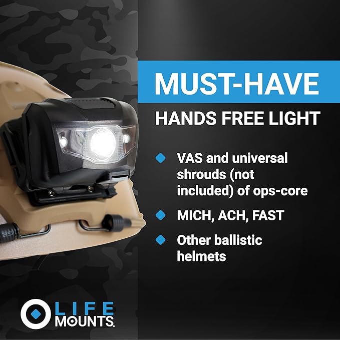 LED Tactical Helmet NVG Shroud Mounted Light