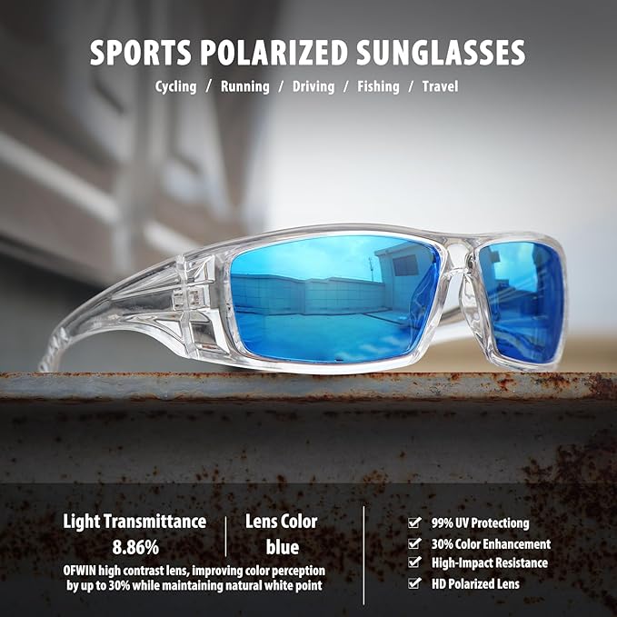 Polarized Sports Sunglasses for Men Women Unbreakable Frame Cycling Fishing Wrap Around Sunglasses UV400 Protection