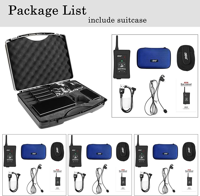 Referee Communication System, Professional FBIM Referee Headsets with Earphone for Soccer Volleyball Ofiicial Football Handball (4 Pack)