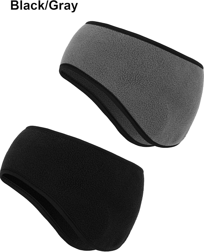 Boao 2 Pieces Ear Warmer Headbands Fleece Earmuffs Winter Ear Covers Running Wicking Ski Sport Headband for Women & Men