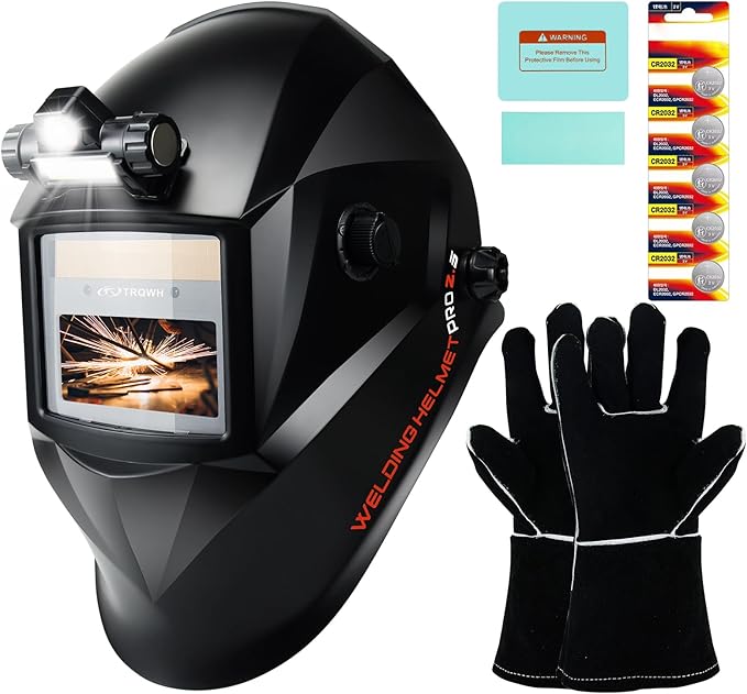 Welding Hood Auto Darkening Welding Helmet with Light True Color 1/1/1/2 Top Optical Clarity Wide Shade 9-13 Welding Mask with Grinding Weld Helmet (KTS-JS01)