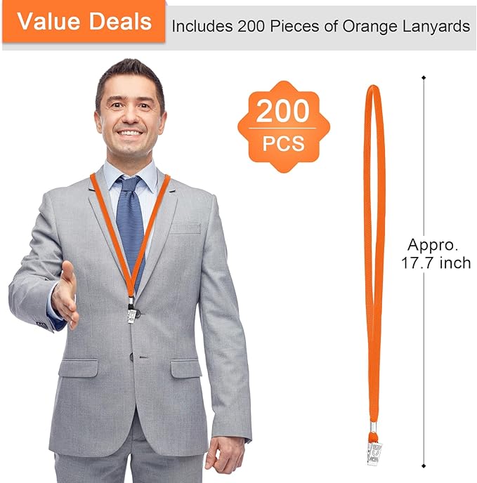 Marspark Lanyards Bulk with Clip Flat Neck Lanyard Badge Lanyard with Swivel Hook Lanyards for ID Cards Holder