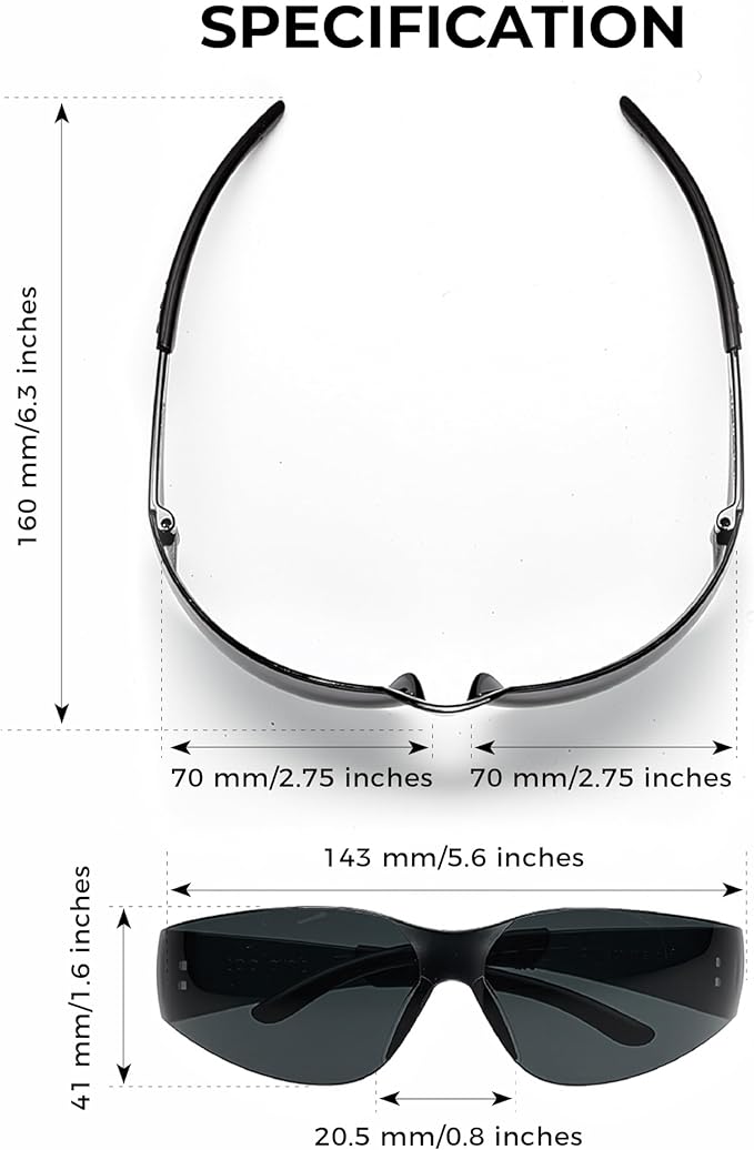 toolant Bulk Clear Safety Glasses with ANSI Z87.1 / UV 400 Standard, Eye Protection for Shooting, Construction and Laboratory