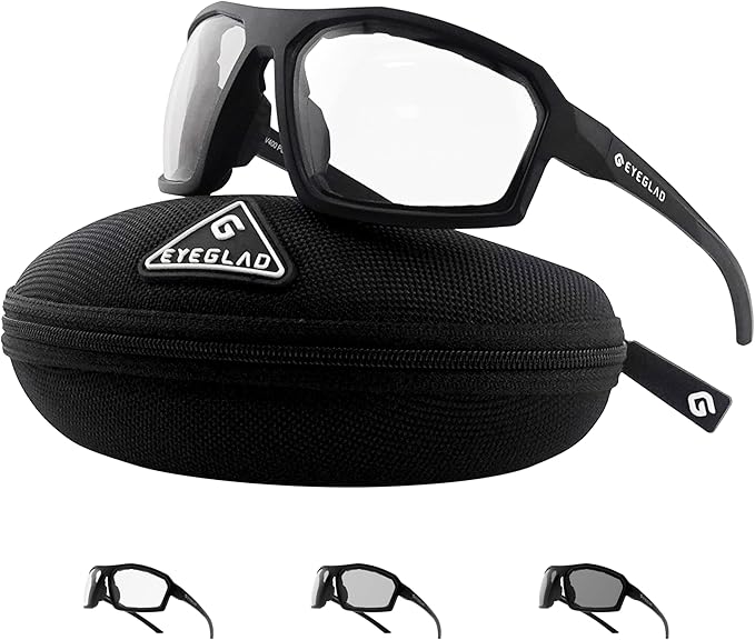 REV Z87+ Powersports Motorcycle Riding Goggles High Impact Photochromic UV400 Sports Wrap Sunglasses Safety Glasses