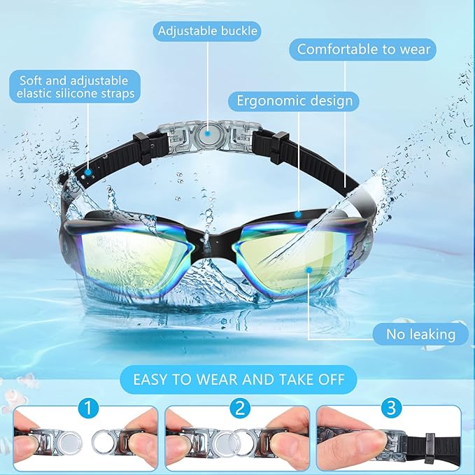 Xuhal 20 Pack Swimming Goggles Bulk Adult Anti Fog UV Protection No Leaking Wide View Goggles for Women Men Youth Multicolor