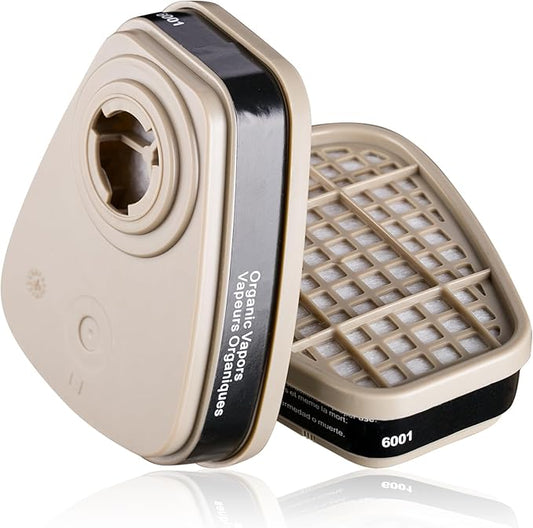 6001 Filter Cartridges for Respirator, Replacement Respirator Filters Compatible with 6200, 6800, 6502, 7502, 4008 Series, Respirator Cartridges & Filters - Against Organic Vapor/Chemical/Paint
