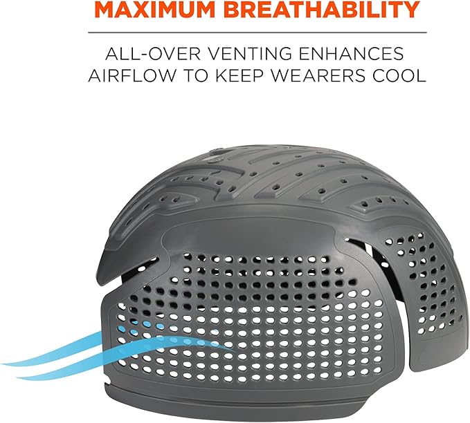Ergodyne Skullerz 8945F(x) Universal Bump Cap Insert with Extra Venting, Fits Into Any Baseball Hat, Charcoal