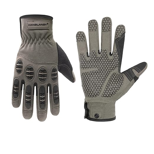 HANDLANDY Safety Work Gloves for Men& Women, Utility Impact Grip Working Gloves