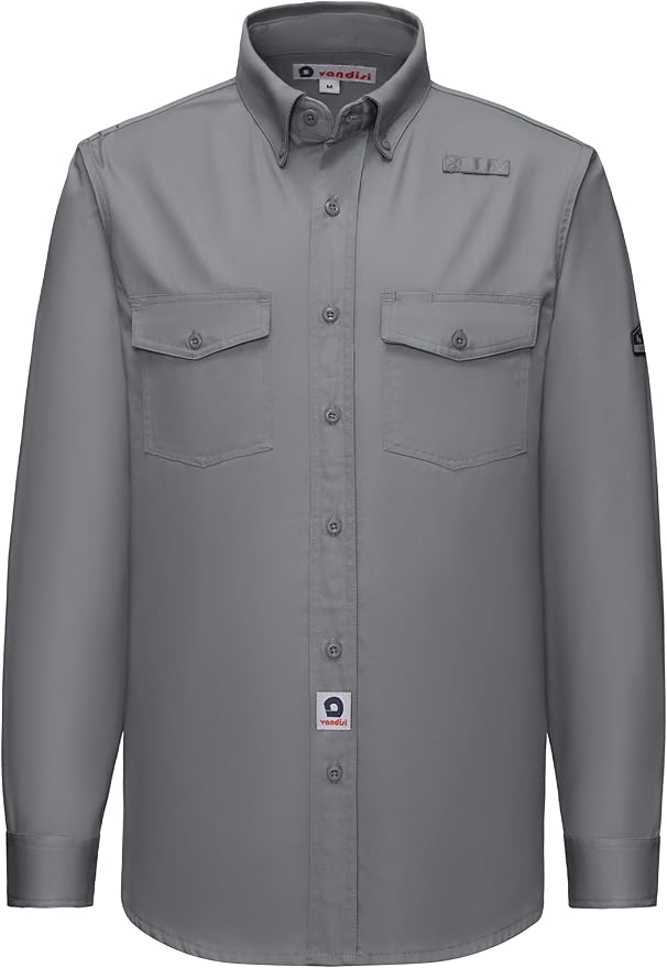 Welding Shirts for Men 7.5oz 100% Cotton Flame Resistant Fr Shirts NFPA2112 Men's Fire Retardant Welding Shirts
