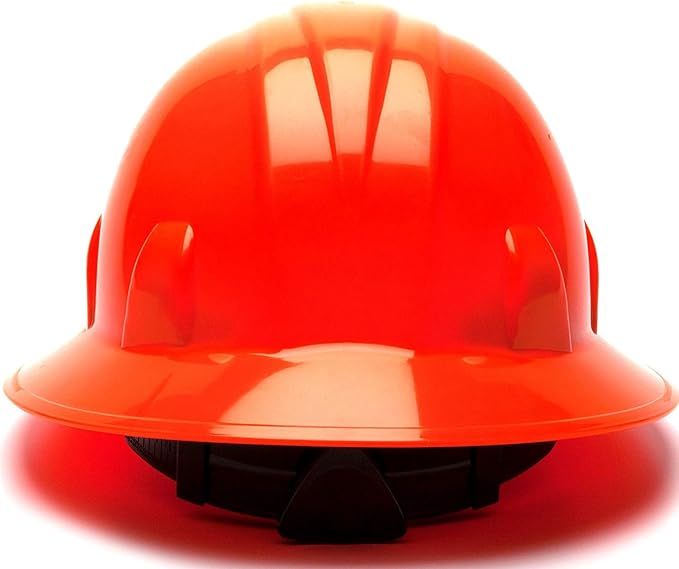 Pyramex SL Series Full Brim Hard Hat with 4 Point Ratchet Suspension Hi-Vis Orange HP24141 (12 Hats/1 Case)