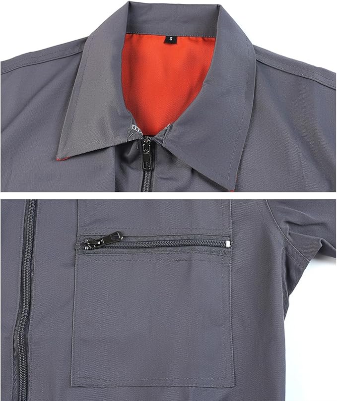 Men's Coveralls Mechanic Work Jumpsuit Multi Pockets Overalls Long Sleeve Workwear Coverall