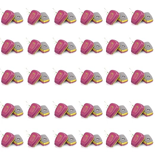 Respirator Filter(30 Pairs) - 60923 Respirator Cartridge for Respirator, Respirator Filter Compatible with 6000, 7000, FF-400 Series Respirator Against Acid Gases, Chemicals, Organic Vapors