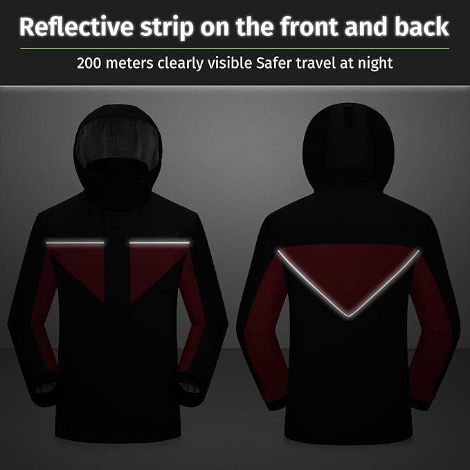 iCreek Motorcycle Rain Suit for Men and Women Waterproof Anti-storm Raincoat High Visibility Rain Gear