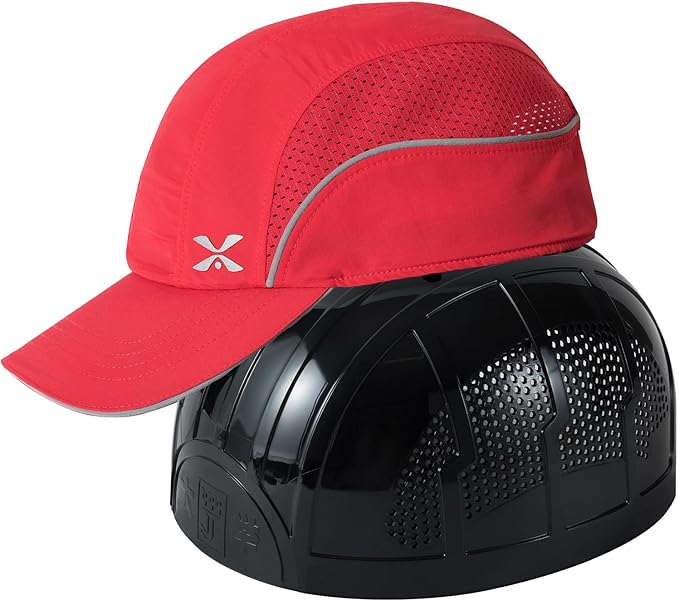TIHEEN Unisex Safety Bump Cap, Baseball Hat Style with Reflective Stripes Lightweight and Breathable Hard Hat Head Protection Cap