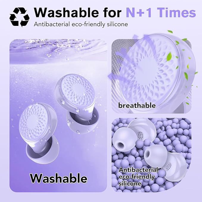 Ear Plugs for Sleeping Noise Cancelling, 45dB for Noise Reduction, Noise-Reducing Earplugs for Sleeping, Concerts, Shooting, Travel, Work, Silicone Hearing Protection Earplugs with Case, Purple