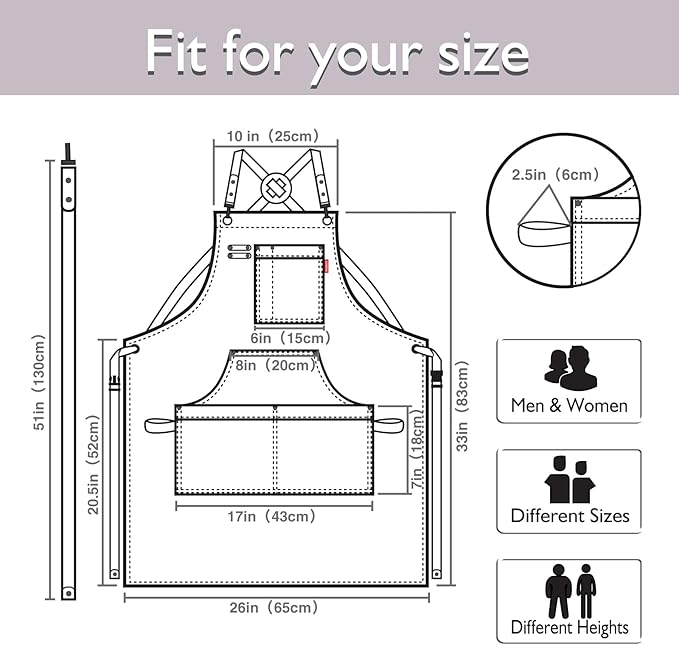 10 Pack Kitchen Aprons, Work Apron, Canvas, Multiple Pockets, Gardening, Painting, BBQ, Artist, Carpenter, Sizes M to XXL, Grey