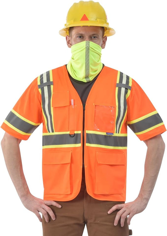 AYKRM 11 color High Vis Reflective Safety Vest for Women Men Security Pocket Zipper