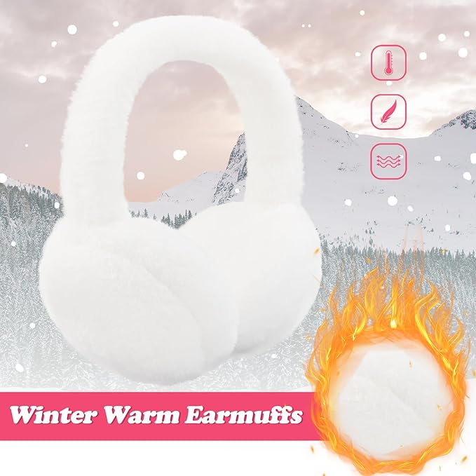 Kids Winter Earmuffs Baby Warm Ear Muff Girls Cute Furry Ear Warmers Boys Foldable Ear Covers for Cold Weather