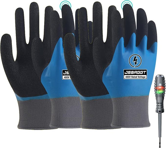 Insulated Electrician Gloves 400V High Voltage Resistant,Flame Retardant Fully Waterproof