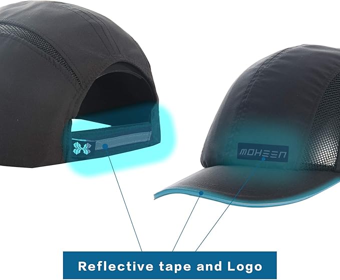 MOHEEN Safety Bump Cap, Baseball Hat Style with Reflective Stripes Lightweight and Breathable Hard Hat Head Protection Cap
