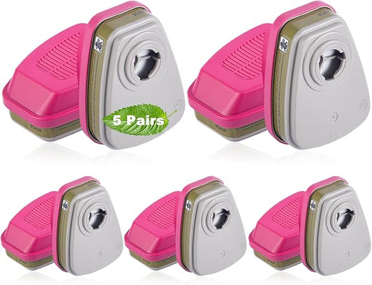 60926 Respirator Cartridges(5 Pairs), 60926 Filter Cartridges for Filtering Organic Vapors, Acid Gases, Ammonia Methylamine, Formaldehyde - Respirator Filters for 6000, 7000 Series