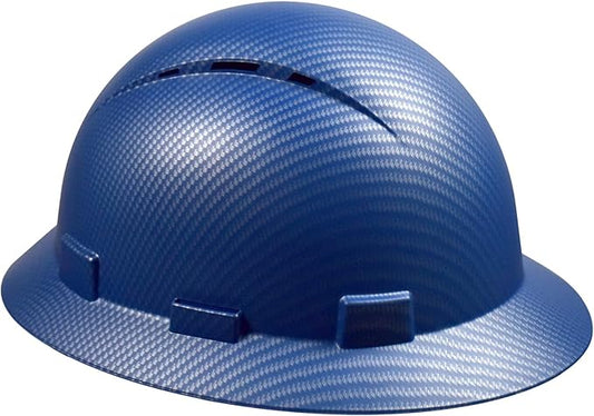 Full Brim Hard Hat - OSHA Safety Helmet Durable Lightweight Carbon Fiber Hard Hat, 6-Point Ratchet Suspension Protective Gear for Men and Women
