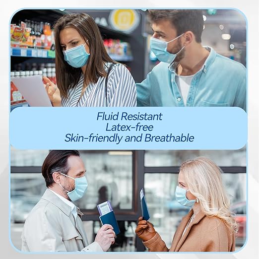 Jointown Disposable Face Masks, ASTM Level 3 Surgical Mask with 3 Ply Protection & Elastic Earloop, 2000 Pack Blue