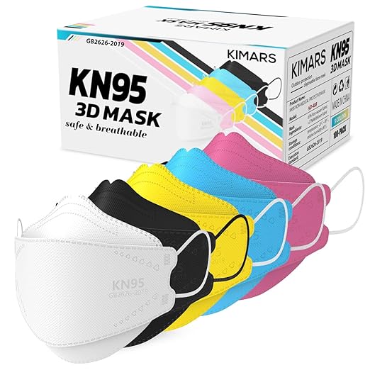 KN95 Face Masks 100 Pack, Breathable Comfortable and Disposable KN95 Mask, Multicolor