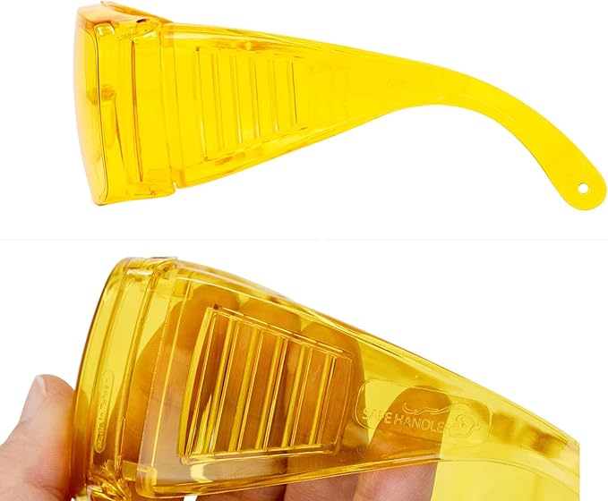 BISON LIFE Diamont Vented Over Glasses Safety Glasses | Meets ANSI Z87.1, Impact Resistant Polycarbonate Lens