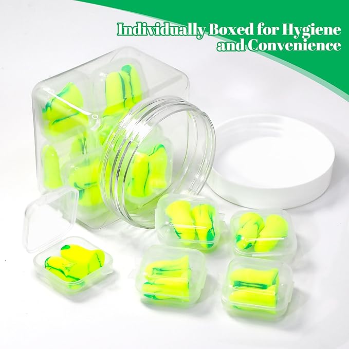 Calmi Ear Plugs for Sleeping Noise Reduction, 33dB NRR - 12 Pairs with Individual Cases, Earplugs for Snoring, Travel, Work, Concerts, Studying